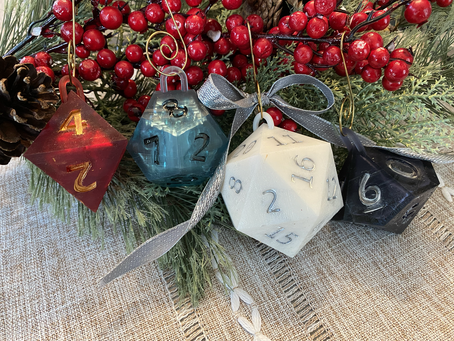 Dungeons and Dragons Ornaments, DnD Gift, DnD Holiday Gift, DnD Dice