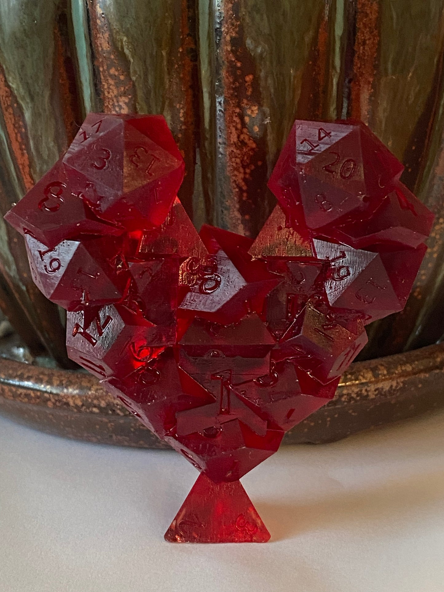 Dungeons and Dragons Dice Heart Cluster, DnD Gift, DnD Holiday Gift, DnD Dice, Valentines, Valentines Gift