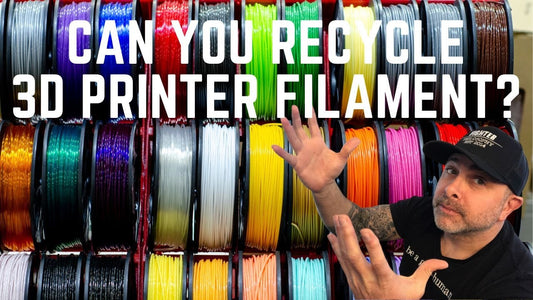 Can you recycle 3D printer filament? MakerBuildIt thumbnail with colorful filament spools